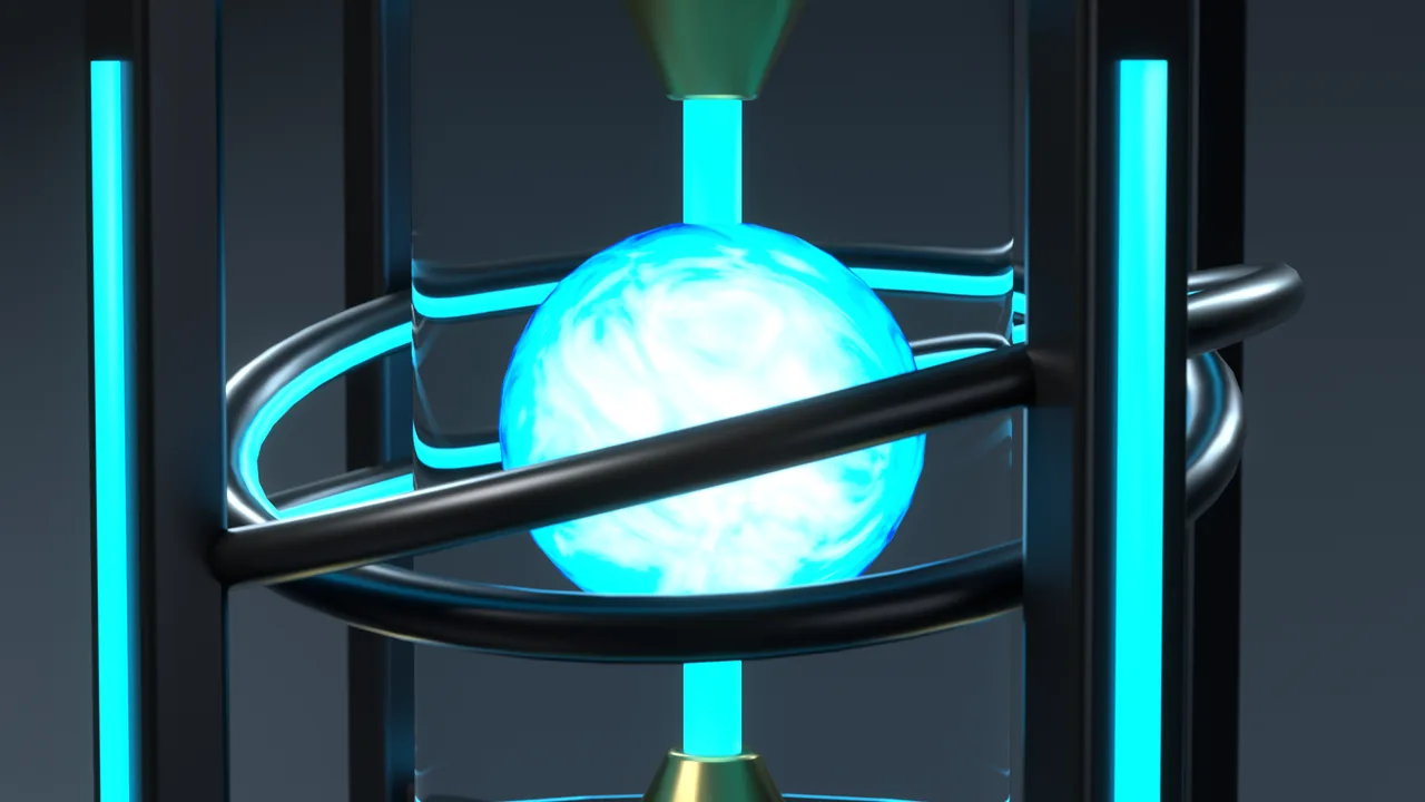 Close-up of the glowing core and rings