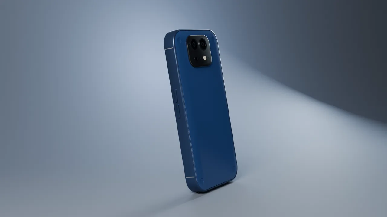 Smartphone render, back view with camera module