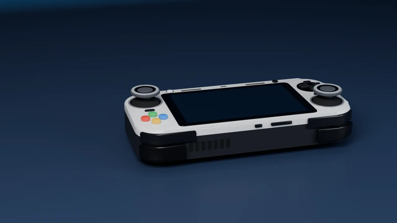 Blender render of the handheld console