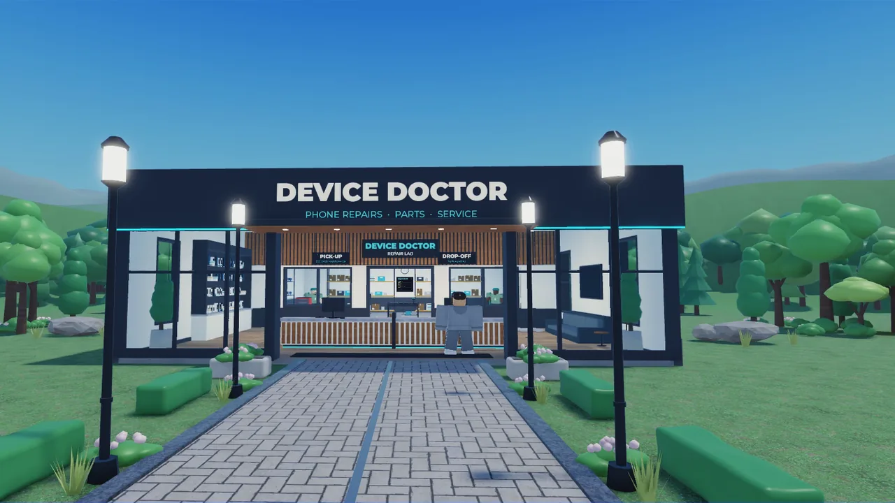 The Device Doctor storefront by day