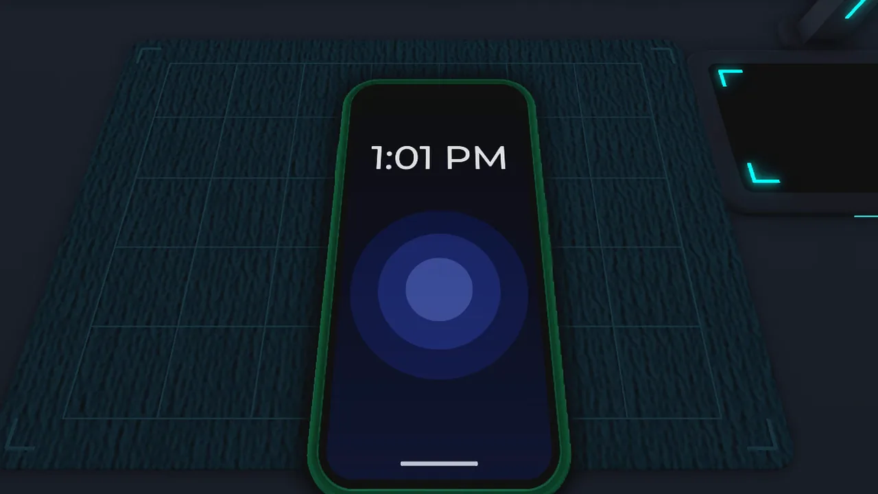 The repaired smartphone booting to its lock screen